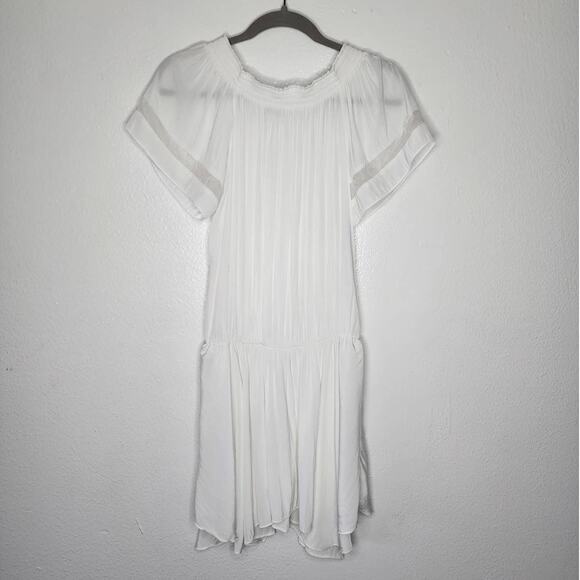 Ramy Brook Jessa Plisse Off The Shoulder Dress in White - Picture 2 of 9